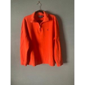 Polo by Ralph Lauren1/4 zip men's  cotton orange sweater size x-large